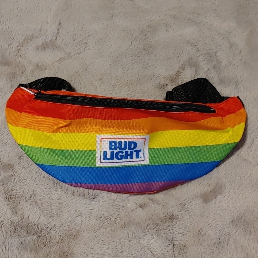 💚Bud Light Unisex Nylon Rainbow Fanny Pack/ Belt Bag